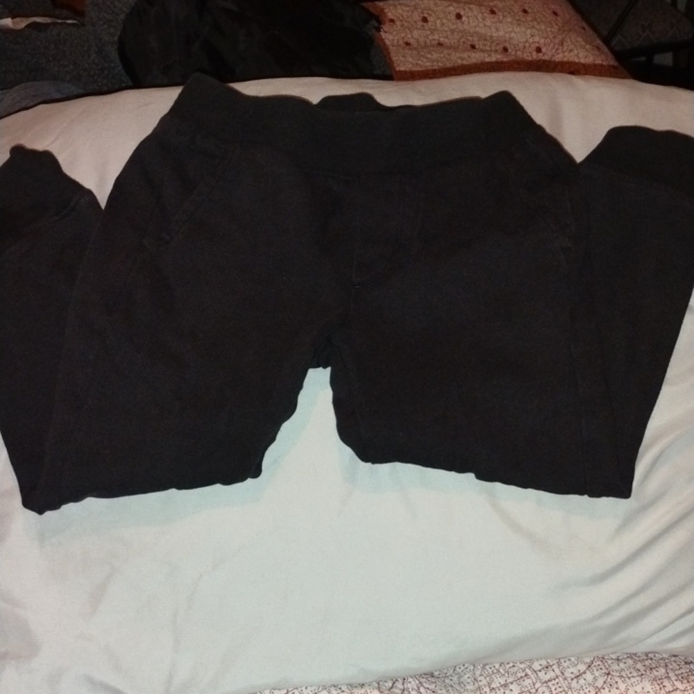 Men's Black Pants, Teal Owl Long Sleeve Shirt With